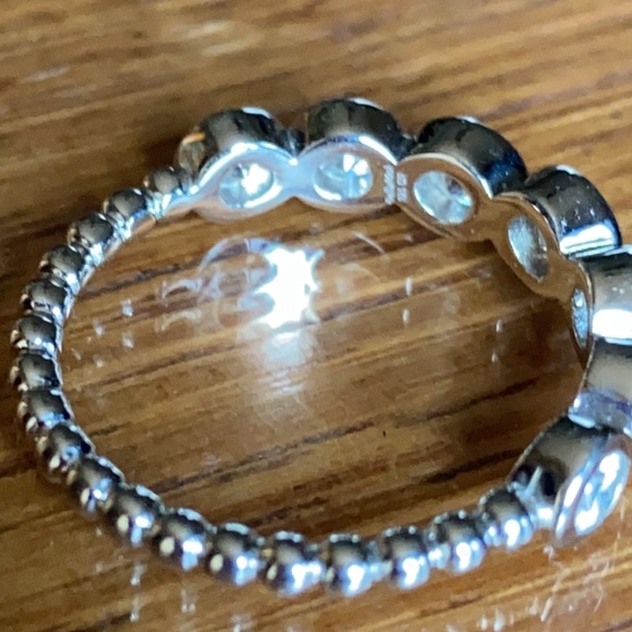 Moissanite 925 SS Bezel Set Ring - Picture 5 of 6